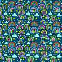 Free vector hand drawn rainbow pattern design