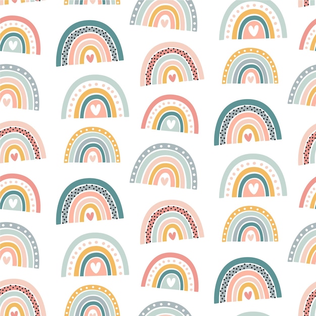 Hand drawn rainbow pattern design