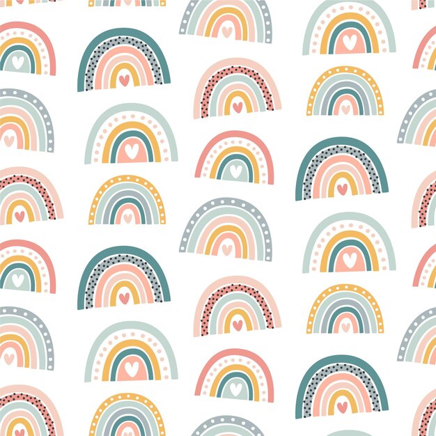 Hand drawn rainbow pattern design