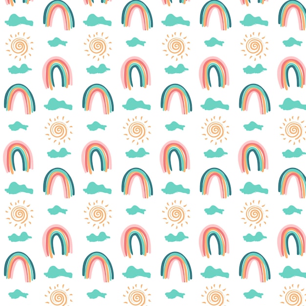 Free vector hand drawn rainbow pattern design