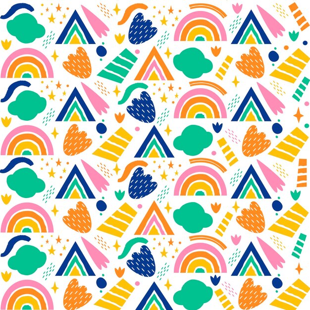 Hand Drawn Rainbow Pattern Design