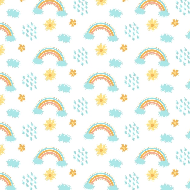 Download Free Vector | Hand drawn rainbow pattern design