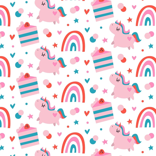 Hand drawn rainbow pattern design