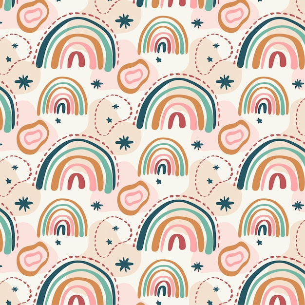 Free vector hand drawn rainbow pattern design