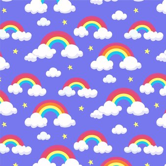 Download Free Vector | Hand drawn rainbow pattern design