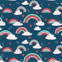 Free vector hand drawn rainbow pattern design