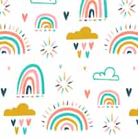 Free vector hand drawn rainbow pattern design