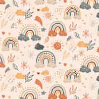 Free vector hand drawn rainbow pattern design