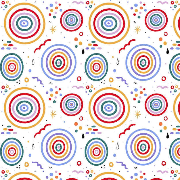 Hand drawn rainbow pattern design