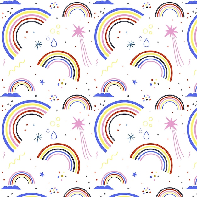 Free vector hand drawn rainbow pattern design