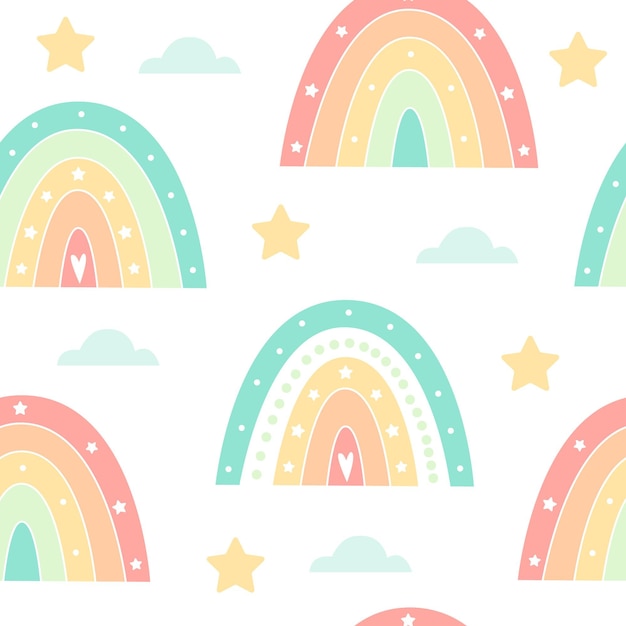 Free vector hand drawn rainbow pattern design