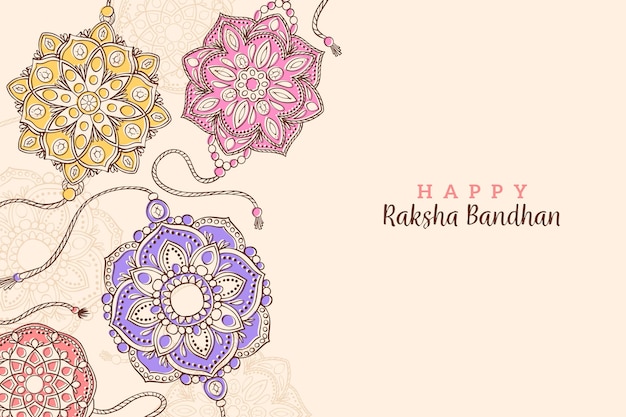 손으로 그린 raksha bandhan 개념