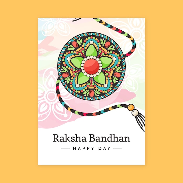 Free vector hand drawn raksha bandhan greeting card
