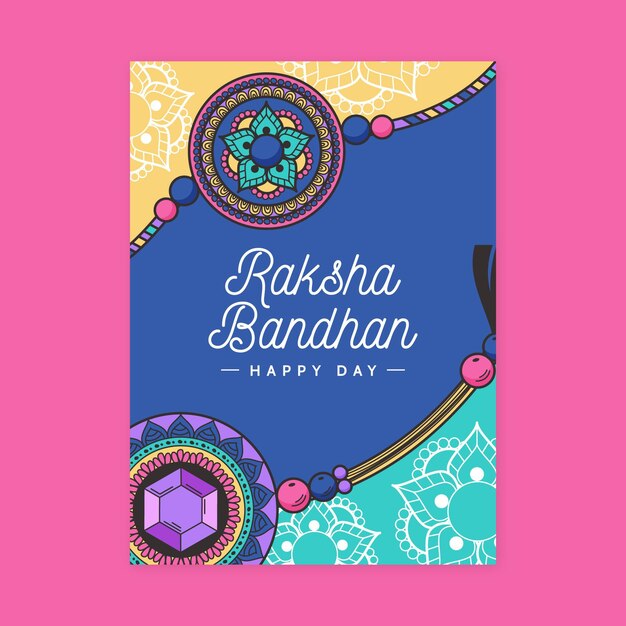 Hand drawn raksha bandhan greeting card