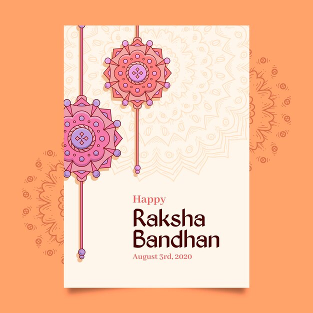 Рисованная открытка Ракша Бандхан