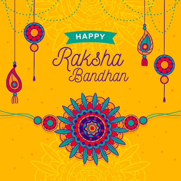 Free vector hand drawn raksha bandhan