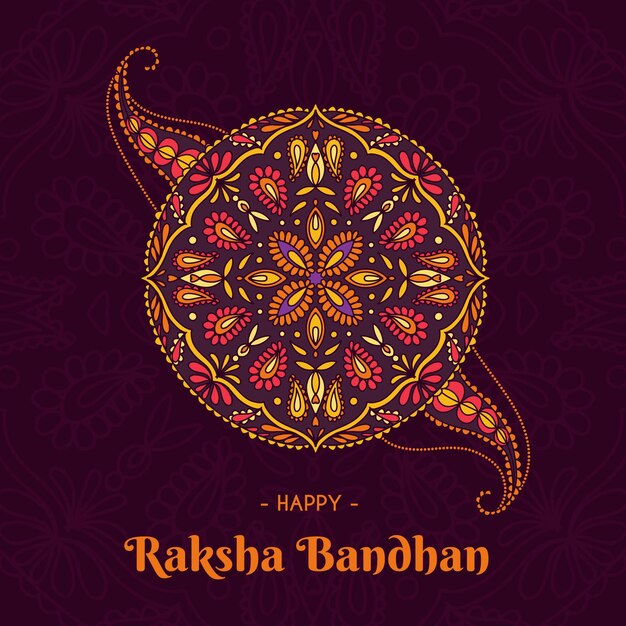 손으로 그린 raksha bandhan