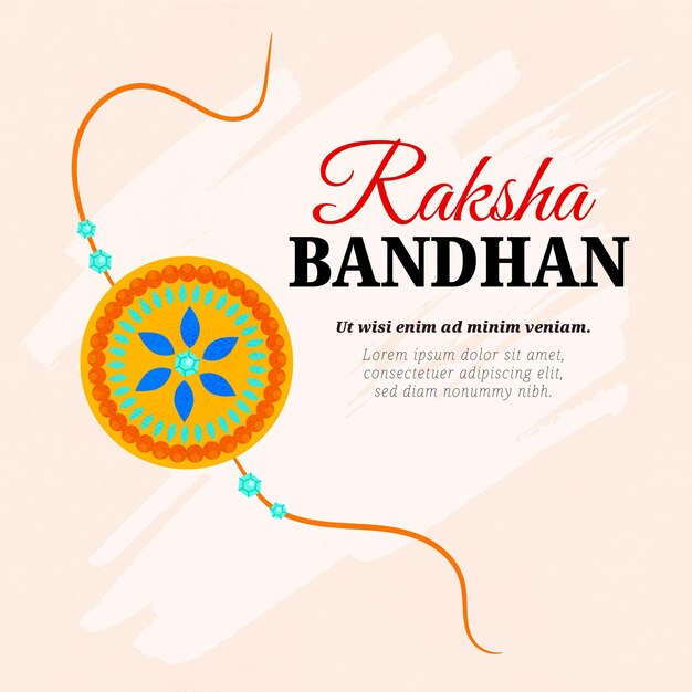 손으로 그린 raksha bandhan