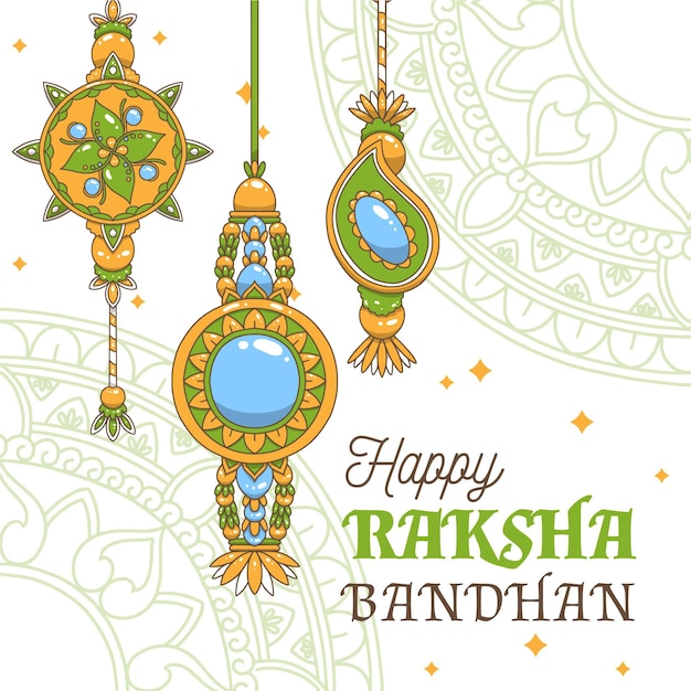 손으로 그린 raksha bandhan