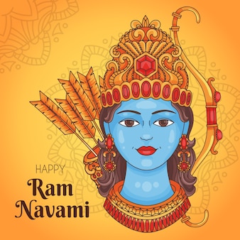Hand drawn ram navami concept