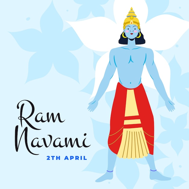 Vettore gratuito festival di ram navami disegnati a mano