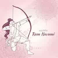 Free vector hand drawn ram navami illustration