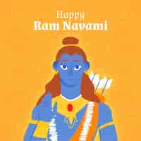 Free vector hand drawn ram navami