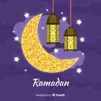 Free vector hand drawn ramadan background