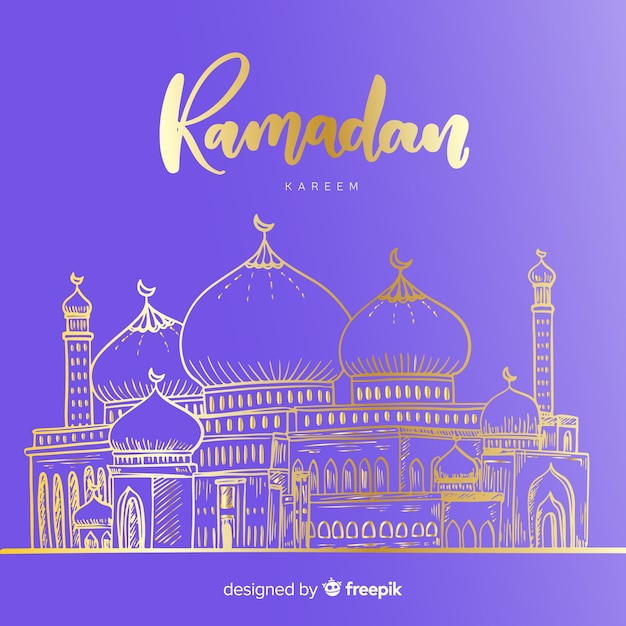 Free vector hand drawn ramadan background