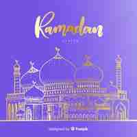 Free vector hand drawn ramadan background