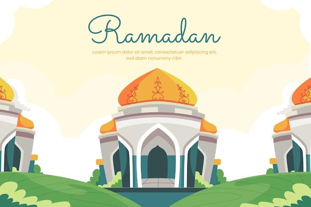 Free vector hand drawn ramadan background