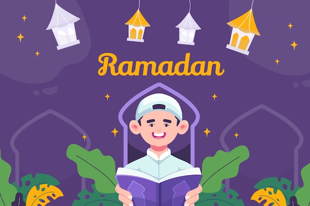 Hand drawn ramadan background