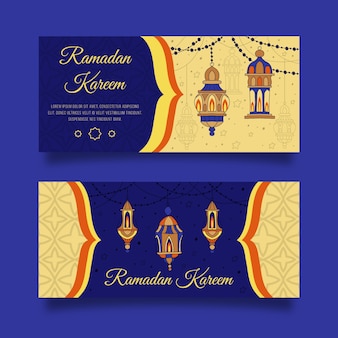 Hand drawn ramadan banners