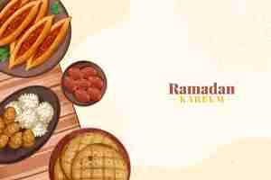 Free vector hand drawn ramadan celebration background