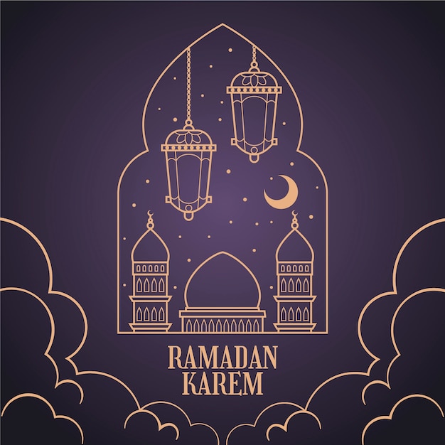 Concetto di ramadan disegnati a mano