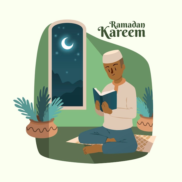 Vettore gratuito illustrazione disegnata a mano del ramadan