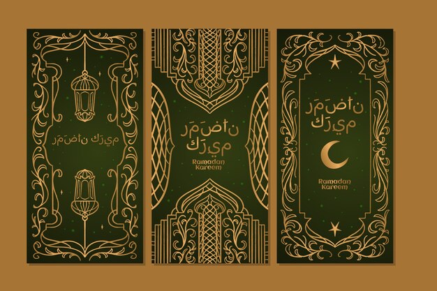 Hand drawn ramadan instagram stories collection