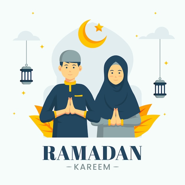 Free vector hand drawn ramadan kareem illustration