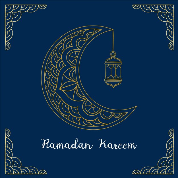 Hand drawn ramadan kareem illustration