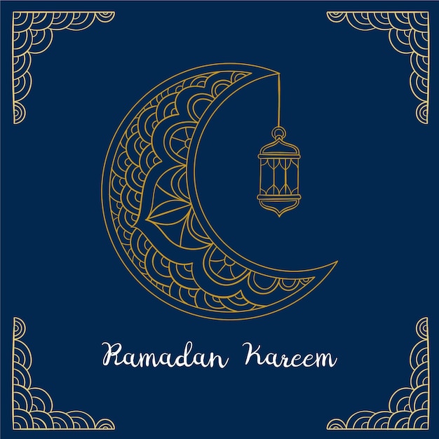 Hand drawn ramadan kareem illustration