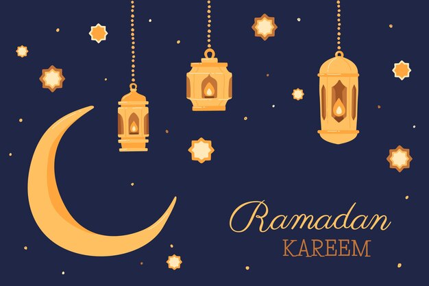 Hand drawn ramadan kareem illustration