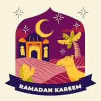 Vettore gratuito illustrazione disegnata a mano del ramadan kareem