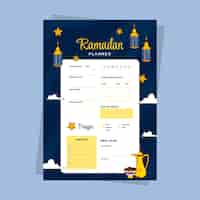 Free vector hand drawn ramadan planner template