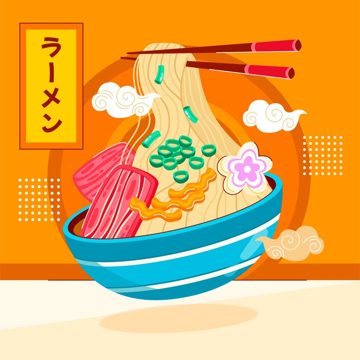 Free Vector hand drawn ramen illustration