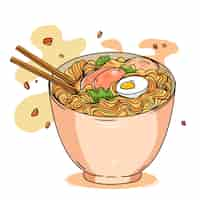 Free vector hand drawn ramen illustration