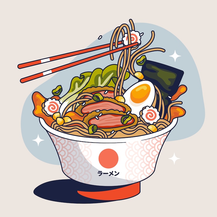 Free Vector hand drawn ramen illustration