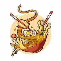 Free vector hand drawn ramen illustration