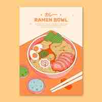 Free vector hand drawn ramen poster template