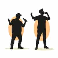 Free vector hand drawn rapper silhouette