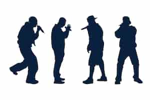 Free vector hand drawn rapper silhouette